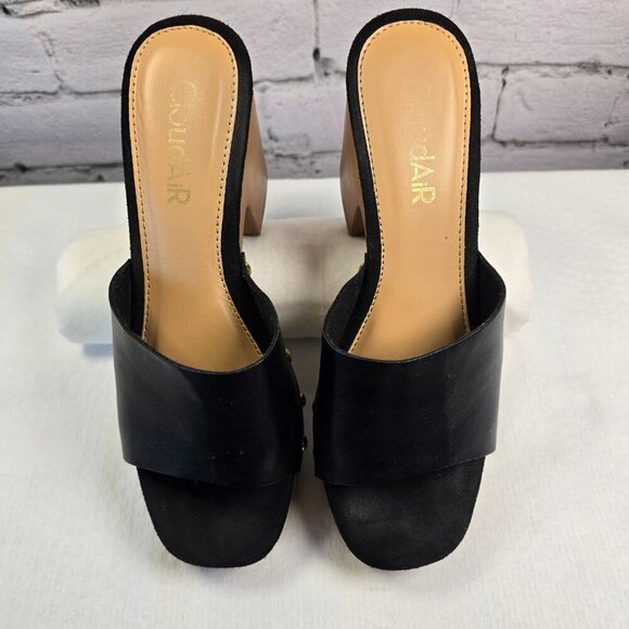 CLOUD AIR BLACK LEATHER BLOCK HEEL MULES SIZE 7 EUC - Picture 9 of 10